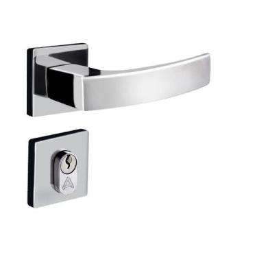 Imagem de Fechadura Entrada Roseta S40 Cromado Quadratta Curva Aliança - Aliança