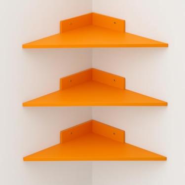 Imagem de Prateleira de Canto, Trio Canto em Mdf Trio Cantoneira 3 Unidades, 35cm X 35cm(Laranja)