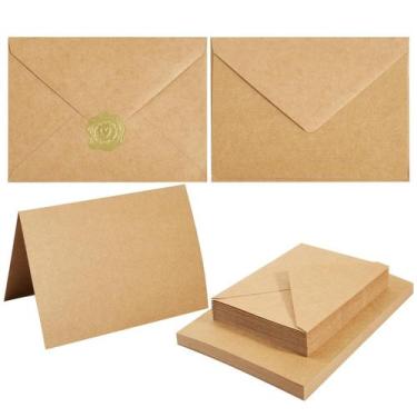 Imagem de Pacote de envelopes Toperd Kraft 5x7, cartões com adesivos dourados, 5