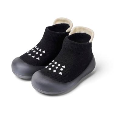 Imagem de Bearbay Sapatos de caminhada para bebês, antiderrapante, respirável, com sola de borracha macia, tênis para bebês meninos e meninas, Af-39 Preto, 2-3 anos