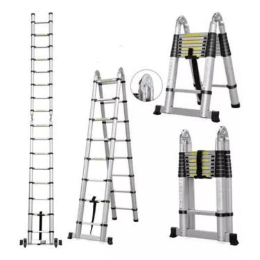 Imagem de Escada Alumínio Telescópica V Multifuncional 5M 16 Degraus