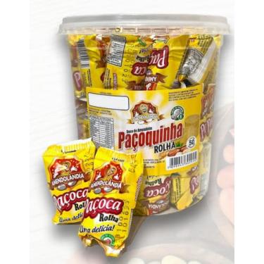 Imagem de Paçoquinhas Rolha Amendolandia 50 Und Doce De Amendoim 800g