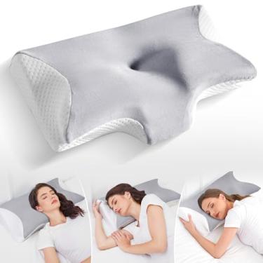 Imagem de VipOpen Travesseiros ortopédicos ergonômicos para dor no pescoço e ombro, apneia do sono, melhor suporte cervical de espuma viscoelástica para dormir
