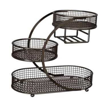 Imagem de Ｂｅｓｇａ Cesta de frutas, suporte para frutas, fruteira, decoração para casa, cesta para guardar pão, suporte para de legumes, ideal para sala de estar e, Preto