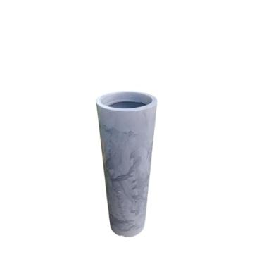 Imagem de Vaso polietileno para plantas decorativo coluna Ibiza efeito ESCOVADO/LISO E MARMORIZADO 68x25 (CINZA MARMORIZADO)