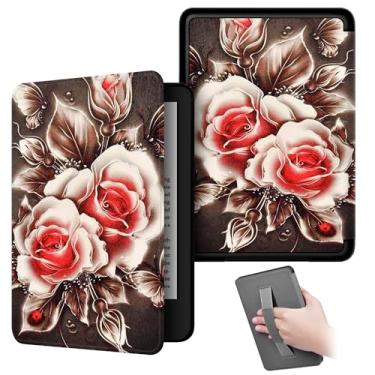 Imagem de Akacy Capa com estampa pintada com alça para Kindle paperwhite de 15.2 cm 2018 (10ª geração) - capa de TPU ultra fina, leve e durável (5)