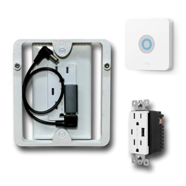 Imagem de TwoUP Tech Kit De Montagem Em Tomada De Parede (Substituição De Tomada) Para Estação Base De Alarme Ring Geração 1 E 2, Instalação Organizada Com Gerenciamento De Cabos, Oculta Fios Bagunçados