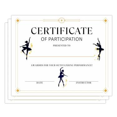 Imagem de Certificado de Participação, Papel de Prêmio Tema de Dança, Conjunto de 25 Ações de Realização de Diploma de Graduação, Certificados de Conclusão de Treinamento, Reconhecimento de Honra Estudante