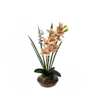 Imagem de Arranjo Flor Orquídea Luxo Realista Diversas Cores Casa Escritório Flor Artificial Sustentável (Nude)