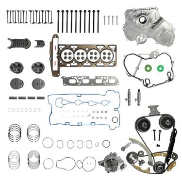 Imagem de Conjunto de junta de cabeça 2,4 kit de corrente de distribuição com pistão de bomba de água e óleo para Chevy Equinox Malibu para GMC Terrain Buick Regal Lacrosse Verano Ecotec engrenagem de atuador