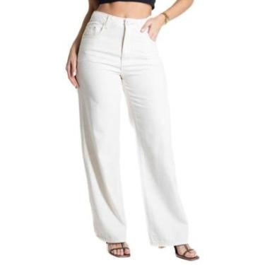 Imagem de Calça Linho Sawary Wide Leg Petit - 281426 - Off white 46-Feminino