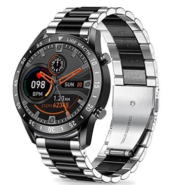 Imagem de Compatível com pulseira de relógio inteligente LIGE, pulseira de substituição de aço inoxidável de liberação rápida Lamshaw compatível com Smart Watch LIGE I9M de 1,3 polegadas/relógio inteligente