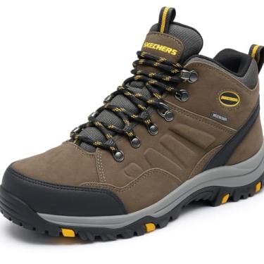 Imagem de Skechers Bota masculina Relment-Pelmo 64869 com cadarço à prova d'água, camurça cáqui, 15-15,5 Larga, Camurça cáqui, 15-15.5 Wide