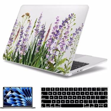 Imagem de AMCJJ Capa M4 MacBook Air de 13,6 polegadas 2025 2024 2023 2022 versão modelos: A3240 A3113 M3 A2681 M2, capa rígida de plástico para MacBook Air de 13,6 polegadas com tela retina, serve para Touch ID