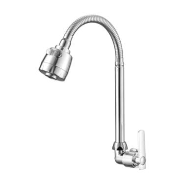 Imagem de Torneira Gourmet Flexível para Cozinha de Parede – Luxo em Metal, 1/4 de Volta