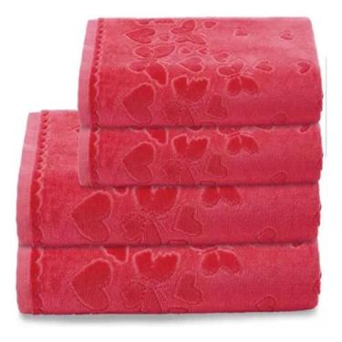 Imagem de Jogo de Toalhas Banho e Rosto Aveludada Dohler 100% Algodão, Rosa Cere
