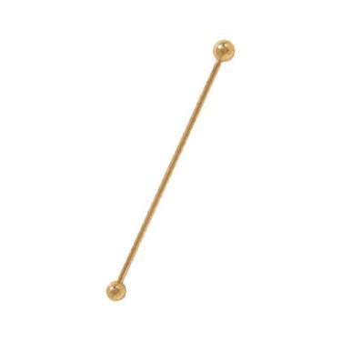 Imagem de Piercing Transversal Dourado Titânio G23 40mm Hipoalergico  - Oremte
