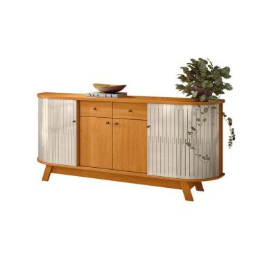 Imagem de Buffet Mônaco 4 Portas 2 Gavetas Cinamomo e Off White