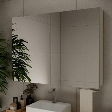 Imagem de Armário de Banheiro com Espelho Nature 2 Portas Nude 110 cm
