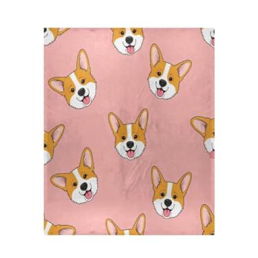 Imagem de Blueangle Cobertor de cachorro fofo super macio e quente, 127 x 152 cm, leve para todas as estações, aconchegante cobertor para cama, sofá, sofá, fácil de cuidar (62)