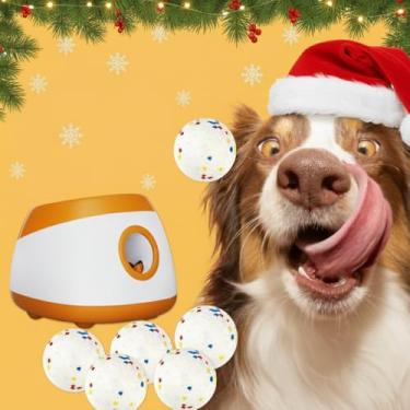 Imagem de Lançador automático de bolas para cães, lançador automático de bolas para cães de médio a grande, máquina de bolas de tênis de controle remoto para cães, brinquedos de estimulação mental para animais