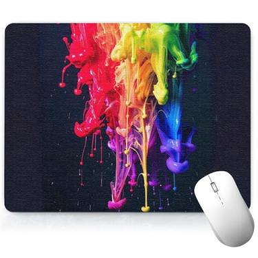 Imagem de Tapete de mesa colorido de couro, mouse pad de arte colorida, teclado de computador, mouse pad para jogos, protetor e capa à prova d'água, capa decorativa de couro PU, tapete de mouse para laptop