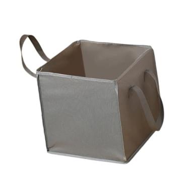 Imagem de predolo Organizador de cabides rígido com tampa e alças, leve e prático para guardar brinquedos, objetos diversos outros itens domésticos, Cinza Quadrado