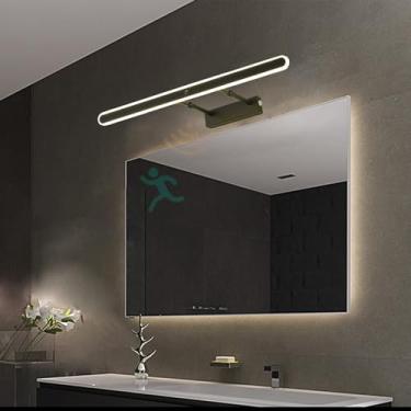 Imagem de Luz de espelho LED Lâmpadas de parede de banheiro com sensor de movimento Arandela moderna extensível Comprimento ajustável Iluminação de parede para banheiro quarto penteadeira (Luz neutra preta, 60