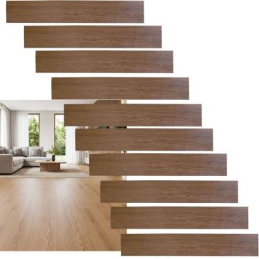 Imagem de Piso Vinilico 1m2 Autoadesivo Chao Madeira Falsa Sala Estar Cozinha Copa Banheiro Reforma Obra Casa Lavanderia Decoraçao