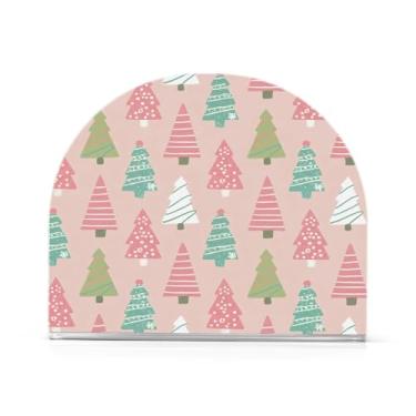 Imagem de Wassud Porta-guardanapos de acrílico para árvores de Natal, dispensador de guardanapos de papel moderno em forma de U para mesa, cozinha, sala de jantar, bancada 1 peça (comporta 50-60 guardanapos)