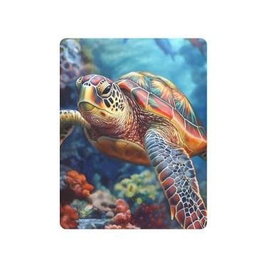 Imagem de xigua Lençol de berço colorido de tartaruga marinha para meninas e meninos, lençol macio e respirável adequado para berço padrão e cama infantil 68,5 x 99 cm