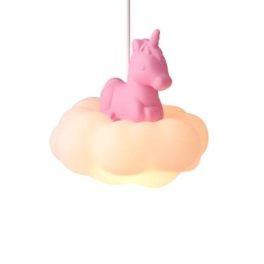 Imagem de Luminária Nuvem Unicórnio Infantil – Iluminação Delicada para Quarto de Criança