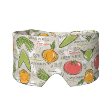 Imagem de Máscara protetora para olhos e orelhas com estampa de frutas vegetais, respirável, ajustável, blecaute, confortável