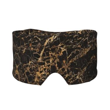 Imagem de Máscara de proteção para olhos e orelhas com estampa de mármore dourado, respirável, ajustável, blecaute, confortável