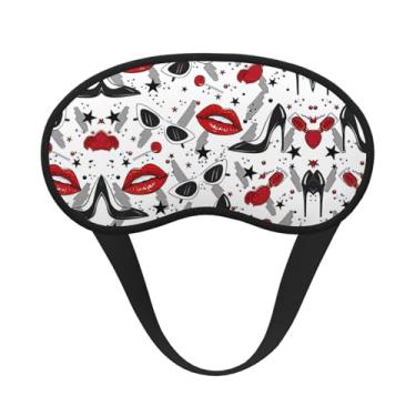 Imagem de Máscara de dormir blecaute com estampa de lábios, salto alto, máscara para os olhos, macia, leve, para dormir, meditação, viagem, ioga