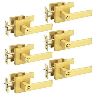 Imagem de Kit de maçanetas Probrico Gold Privacy Square Interior x6