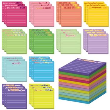 Imagem de Yinder 48 peças de notas adesivas inspiradoras para meias de Natal bloco de notas adesivas motivacionais presente de agradecimento de funcionários a granel para professor enfermeira colega de trabalho