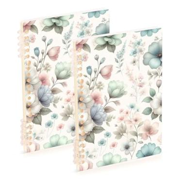 Imagem de Burbuja Cadernos com nome, papel pautado universitário A5 com 60 folhas, fichário para escritório, 2 unidades