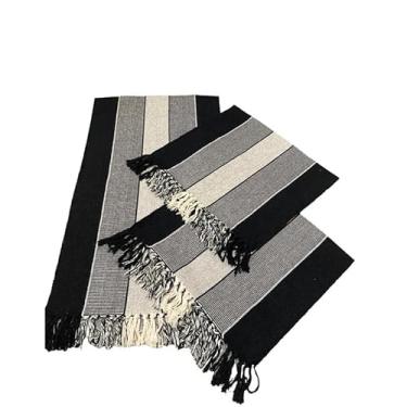 Imagem de Jogo de Passadeira de Tear, Tapete de Cozinha, 3 Peças Algodão(PRETO FX CRUR)