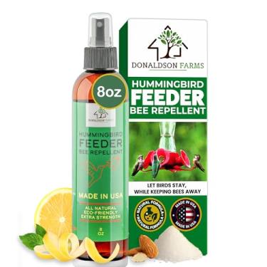 Imagem de Donaldson Farms Alimentador de beija-flor spray repelente de abelhas - mantém as abelhas longe do alimentador de beija-flor, sprays naturais repelentes de abelhas para pátio e jardim, spray cítrico