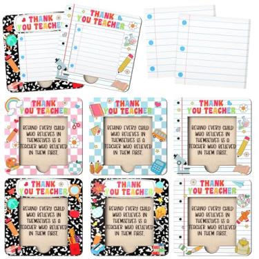 Imagem de Eaasty 6 conjuntos de blocos autoadesivos de madeira para agradecimento de professores, dispensadores de notas adesivas 3D, presentes de agradecimento, professor, com bloco de notas autoadesivas, para