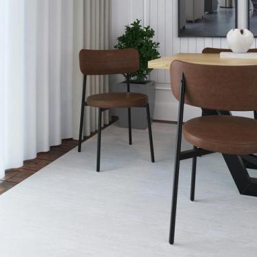 Imagem de Conjunto 2 Cadeiras de Jantar Kyta Revestimento Sintético Est.Preta - 