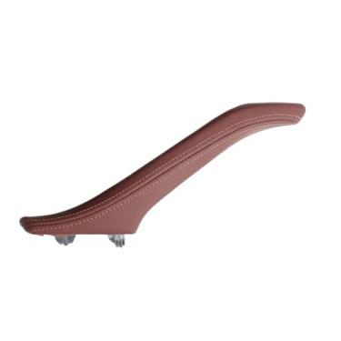 Imagem de Conjunto de puxador de couro para porta interna esquerda/direita do passageiro, compatível com BMW Série 5 F10 F11 F18 520i 523i 525i 528i 535i(Left Red Brown)
