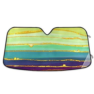 Imagem de Guarda-sol Rainbow Line Para-brisa de carro, protetor térmico para carro, persiana de janela para carro, caminhão, SUV, acessórios de janela de carro