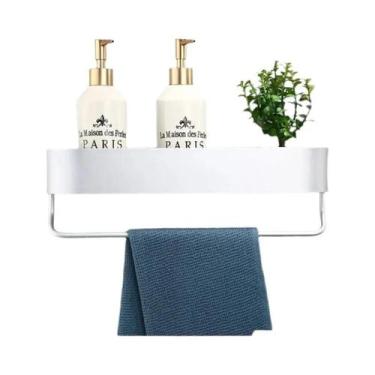 Imagem de Prateleira De Armazenamento De Banheiro Em Alumínio Montada Na Parede,