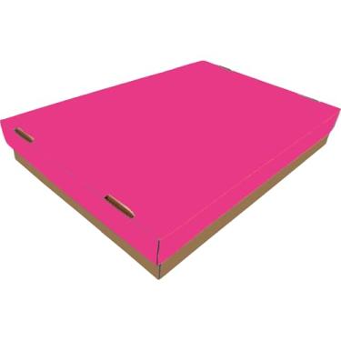 Imagem de Caixa organizadora montável 34x24x5 cm (rosa pink fundo pardo 50)