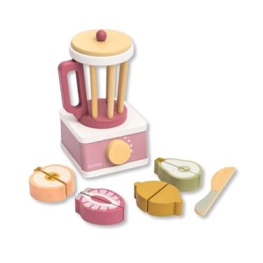 Imagem de Brinquedo De Madeira Kit Liquidificador Com Frutas e Corte Rosa Büp Baby