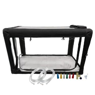 Imagem de Gaiola de oxigenoterapia para animais de estimação – câmara veterinária de oxigênio e nebulizador para cães, gatos, filhotes, ovelhas – concentrador de oxigênio portátil com kit de tubulação, tapete