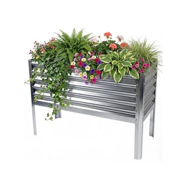 Imagem de Canteiros Metálicos Elevados para Jardim (Metálico, Com Pés 120x45cm)