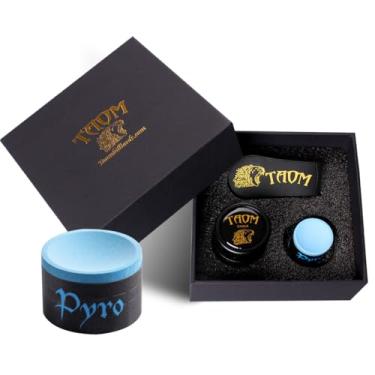 Imagem de YEUEK TAOM Suporte de giz de piscina em formato redondo prático acessórios de bilhar mini estojo magnético com ponta de giz recipiente caixa redonda de bilhar, ferramenta de ponta de taco modelador